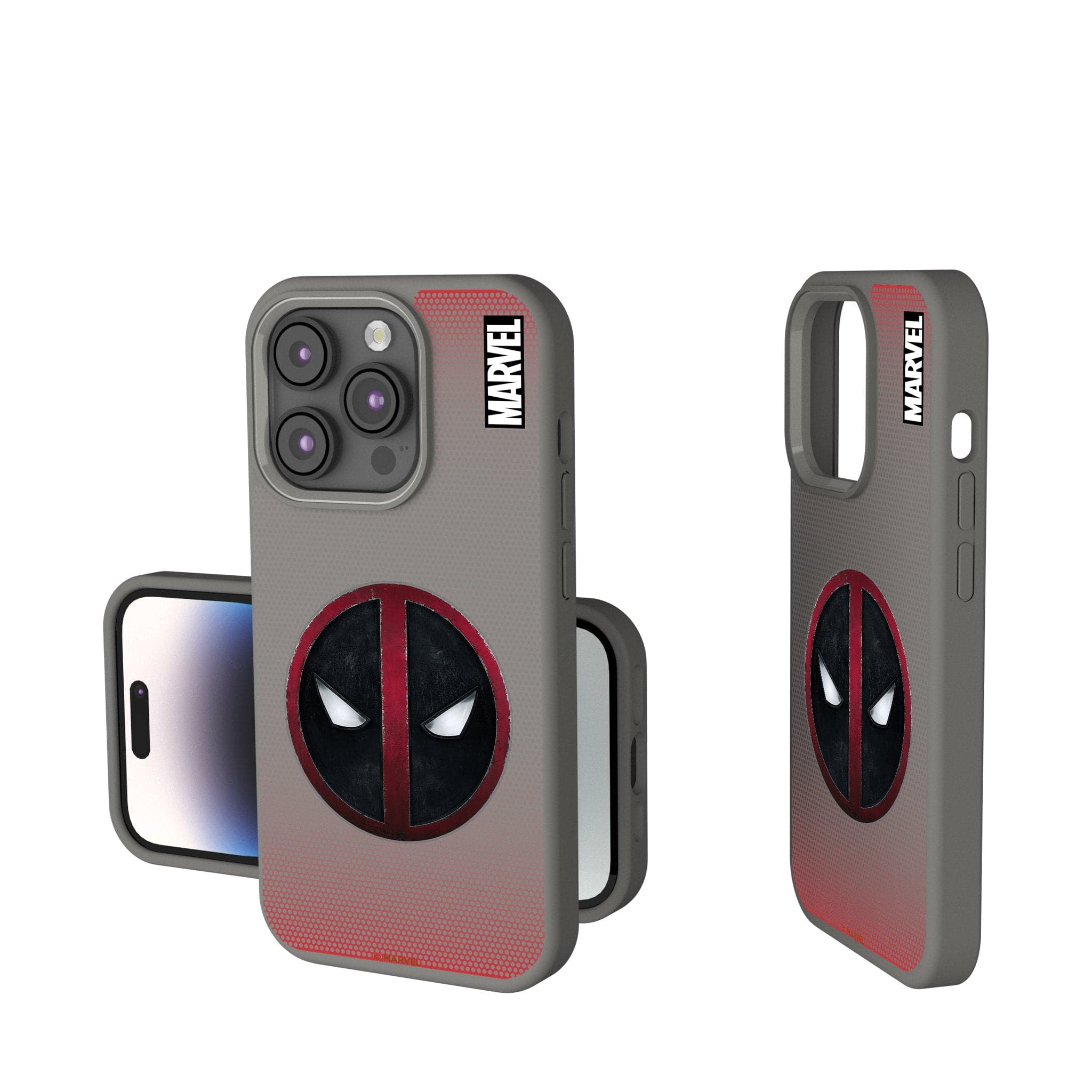 Keyscaper - Marvel Grid Soft Touch Phone Case - Apple iPhone 14 - Deadpool