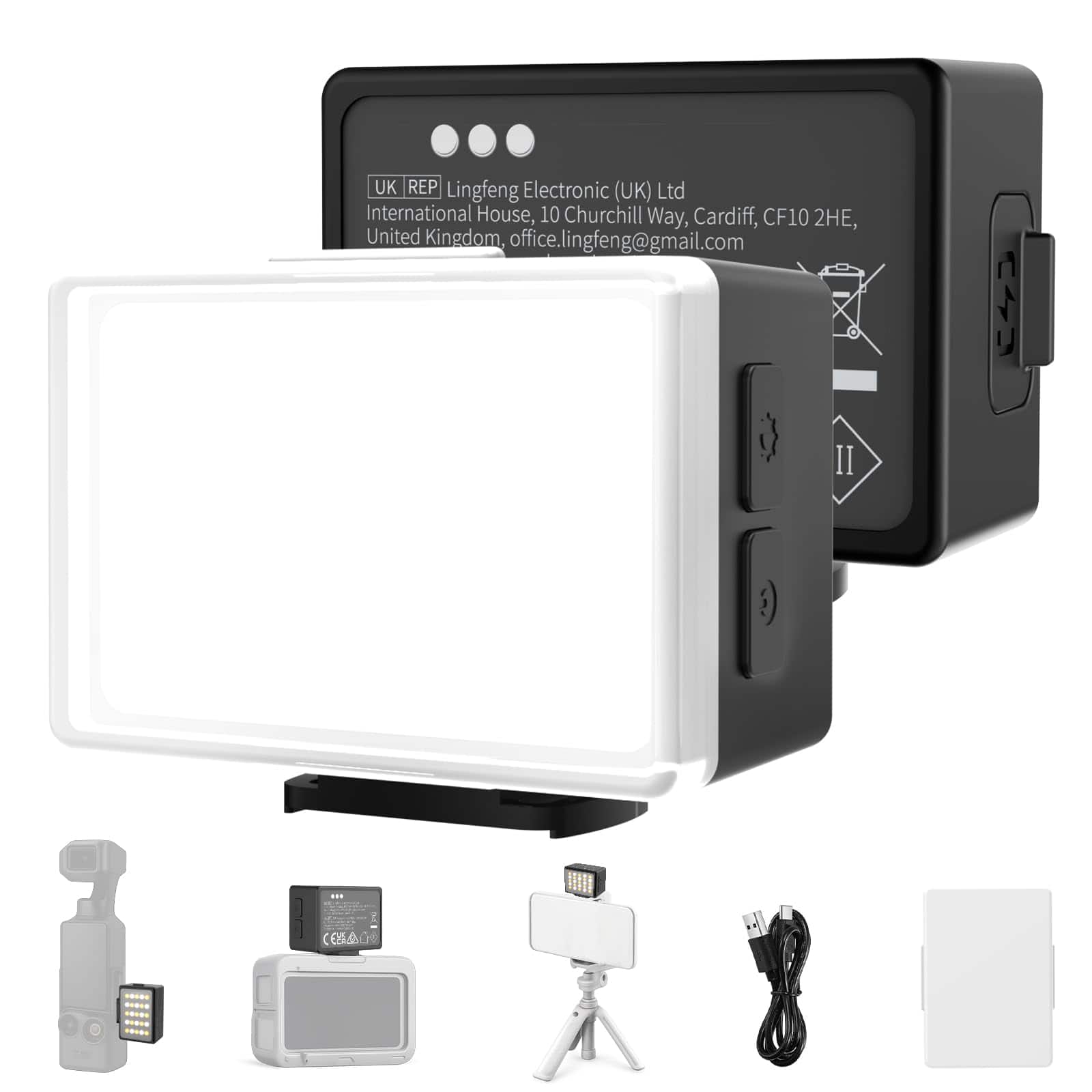 Neewer - Basics Magnetic Mini Phone Light, 2W, 570Lux, CRI95+, 500mAh, for DJI Pocket 3/4, M27