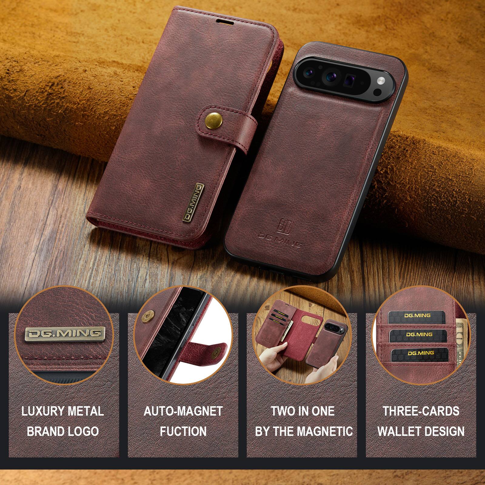 DG.MING

LUXURY METAL BRAND LOGO

AUTO-MAGNET FUNCTION

TWO IN ONE BY THE MAGNETIC

THREE-CARDS WALLET DESIGN
