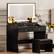 Front. CloudRest Pro - Makeup Vanity Desk with 5 Drawers and Charging Station Vanity Table and Chair LED Mirror Stepless Dimmable,Black - Black.