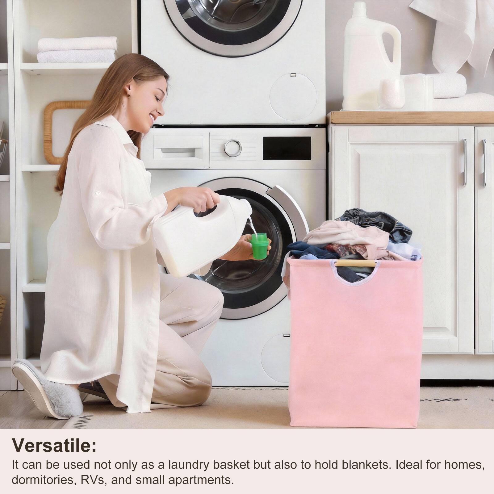 Versatile: It can be used not only as a laundry basket but also to hold blankets. Ideal for homes, dormitories, RVs, and small apartments.