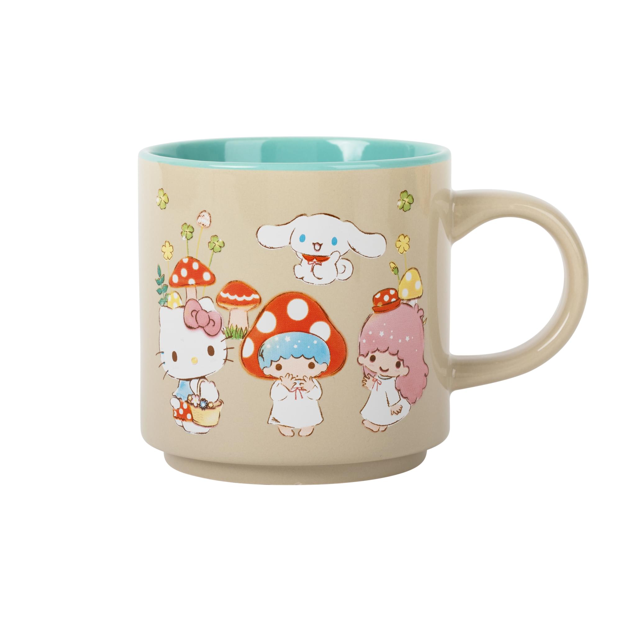 Alt View 1. Silver Buffalo - Sanrio Hello Kitty and Friends Mushroom Crew Single Stackable Ceramic Mug - Beige.