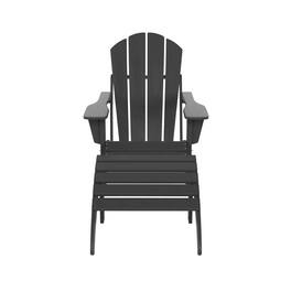 WestinTrends - Malibu 2 piece set classic Adirondack chair with ottoman (1 seater) - Gray
