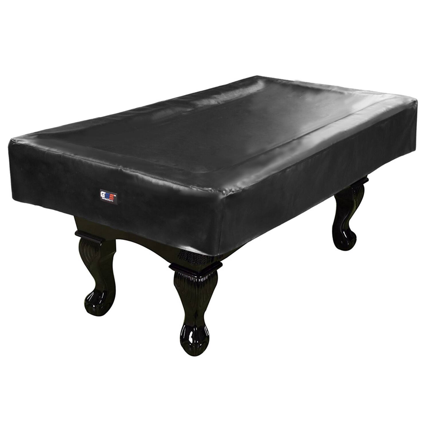 Front. GSE Games & Sports Expert - 7' Black Heavy Duty Leatherette Pool Table Covers, Waterproof & Tearproof Cover for Pool Table - Black.