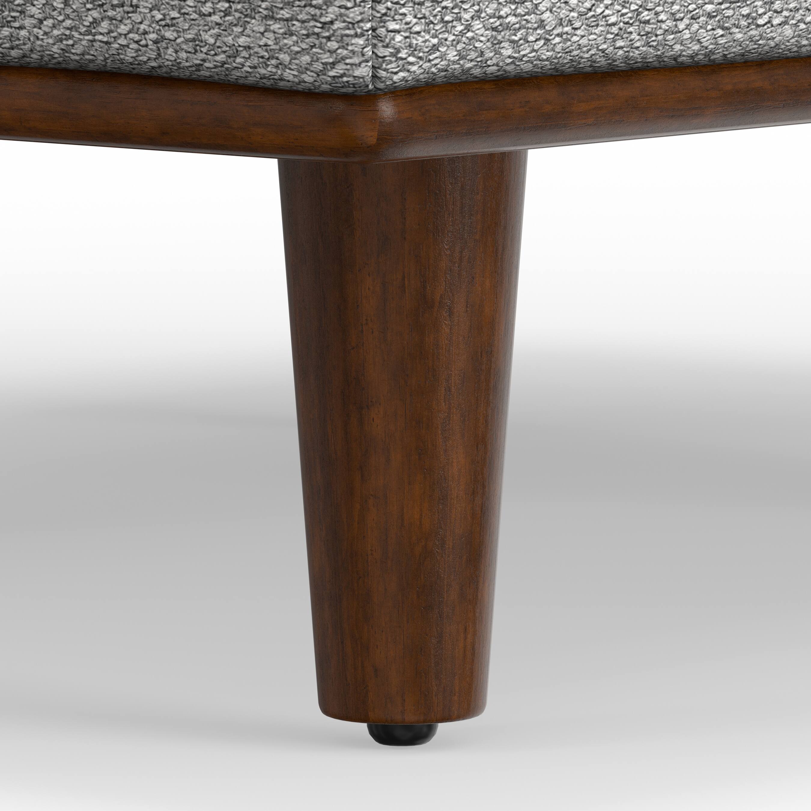 Alt View 2. Simpli Home - Morrison 33 inch Wide Mid-Century Modern Table Ottoman in Mist Grey Woven-Blend Fabric - Mist Grey.
