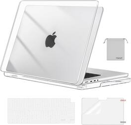 mosiso - 4-in-1 MacBook Pro 16 inch Case Compatible with Models A3429 A3428 A3403 A3186 A2991 A2780 A2485 - Crystal Clear