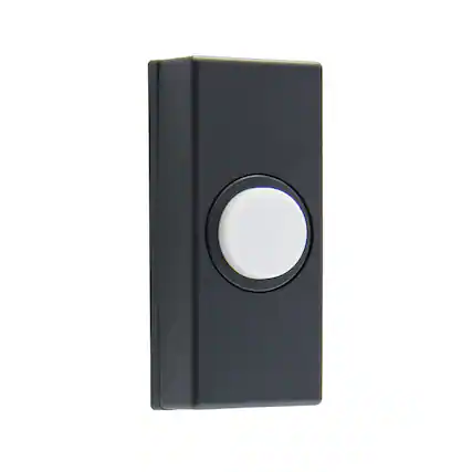 Front. IQ America - IQ America Contemporary Black Non-Lit Pushbutton Doorbell - Black.