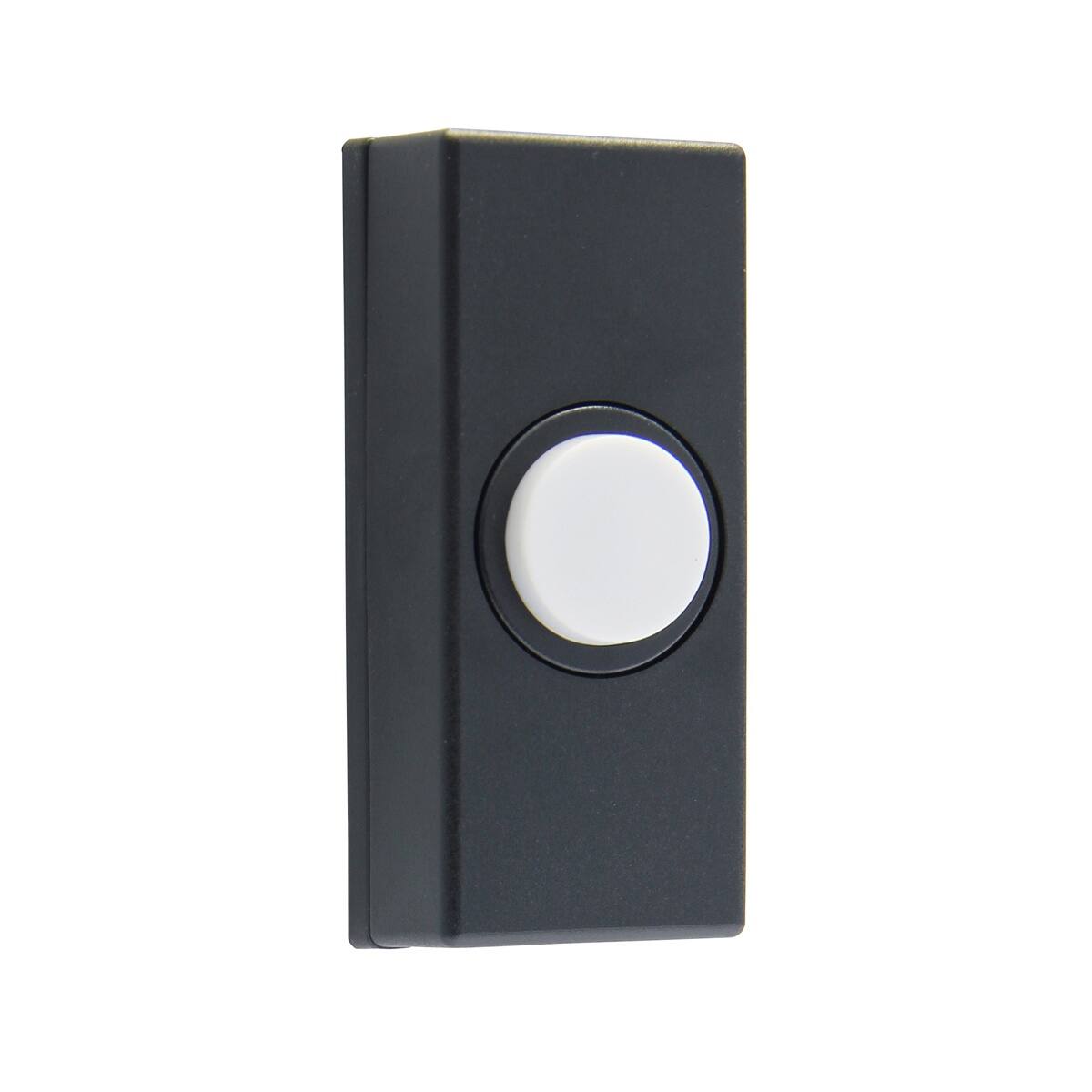 Front. IQ America - IQ America Contemporary Black Non-Lit Pushbutton Doorbell - Black.