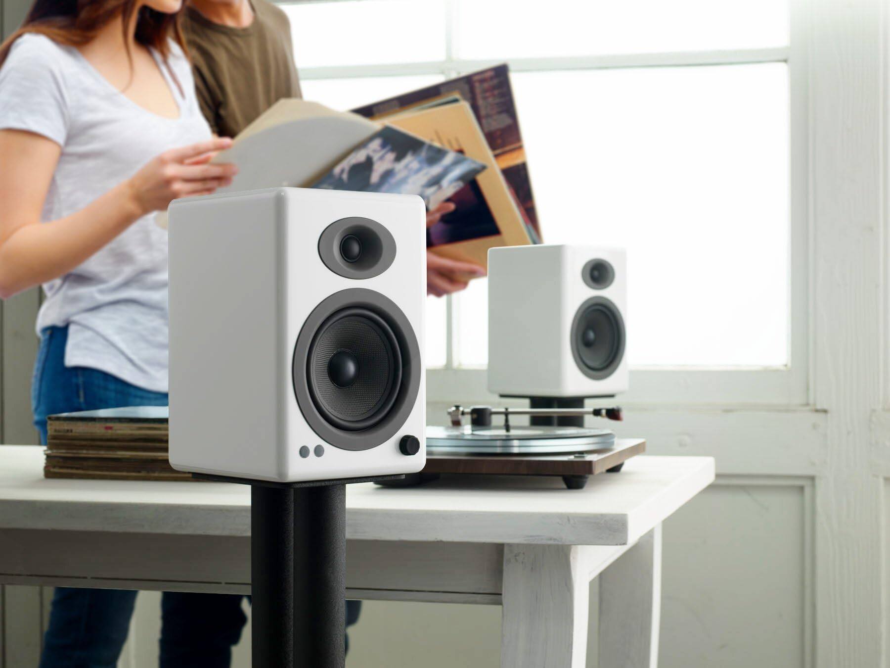 Left. Audioengine - A5+ Home Music System w/ Bluetooth aptX-HD - White.