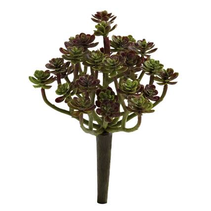 Front. BreeBe - 7" Sedum Succulent Artificial Plant (Set of 8) - Green Burgundy.