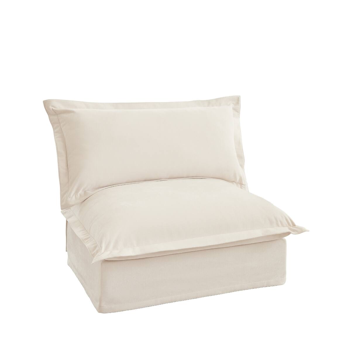 Alt View 2. Ropilly - Ropilly Cream Armless Sofa, Chenille Single Seat Sofa with Deep Seat and Removable Covers - Cream.