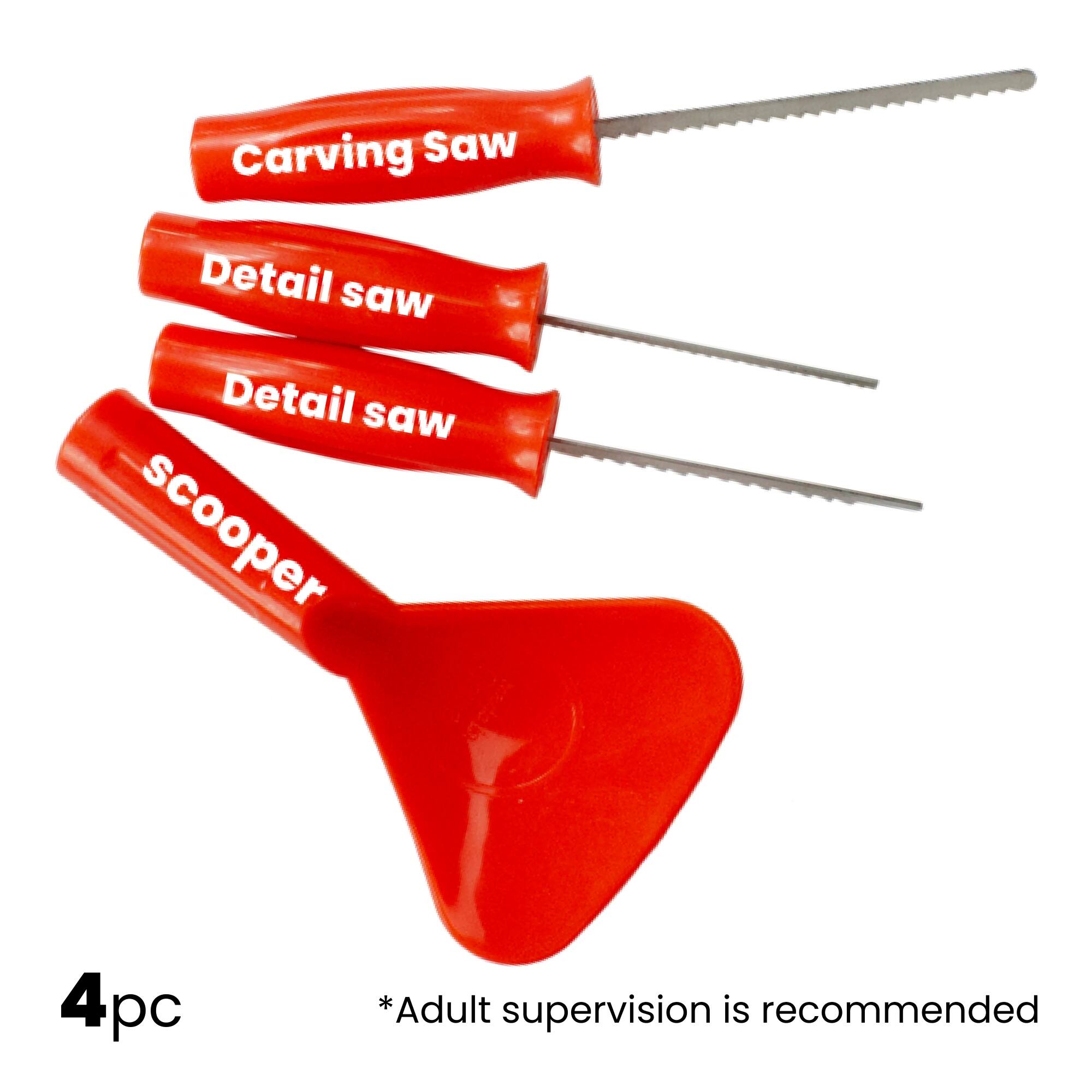 Carving Saw  
Detail saw  
Detail saw  
scooper  

4pc  
*Adult supervision is recommended