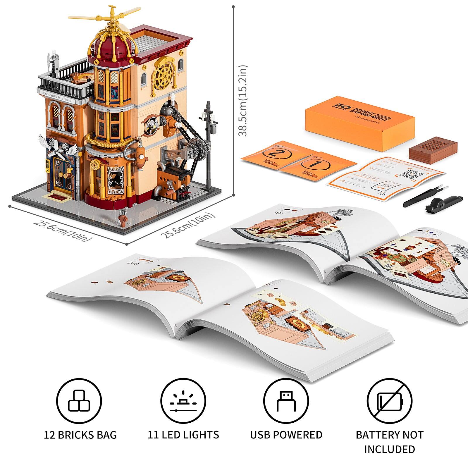 25.6cm(10in)  
249  
25.6cm(10in)  
38.5cm(15.2in)  
2 WONEWORK 160  
1  
FO DELIGHT NIGHT  
12 BRICKS BAG  
11 LED LIGHTS  
USB POWERED  
BATTERY NOT INCLUDED