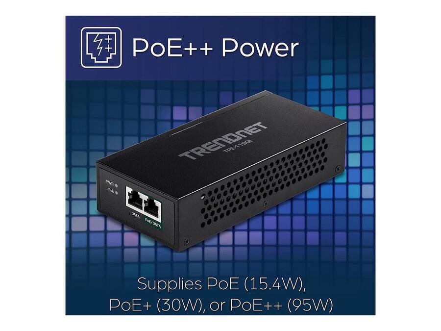 Trendnet Gigabit PoE++ Injector, Convert Non PoE to PoE++ Port, Up to ...