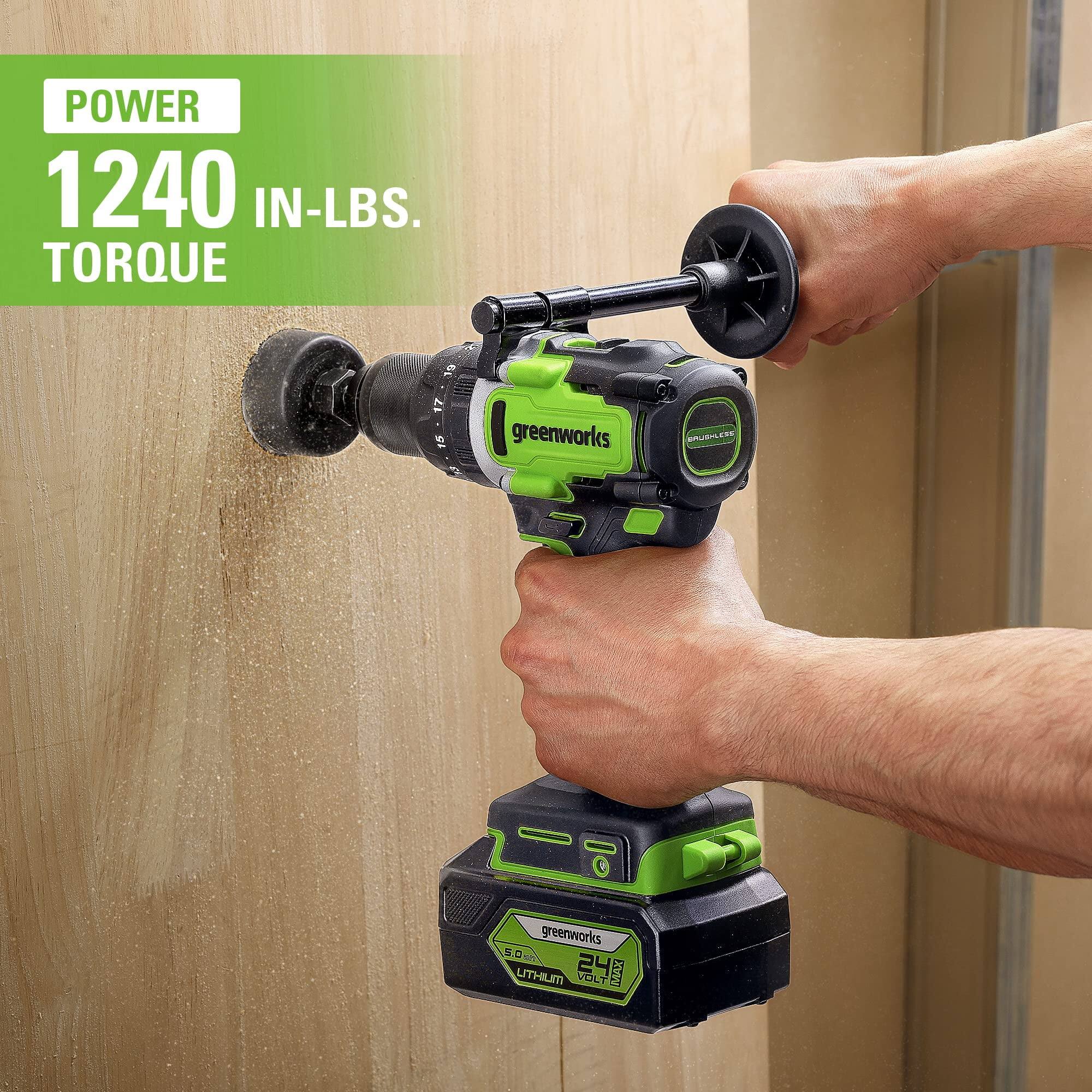 POWER  
1240 IN-LBS. TORQUE  

greenworks  
24VOLT