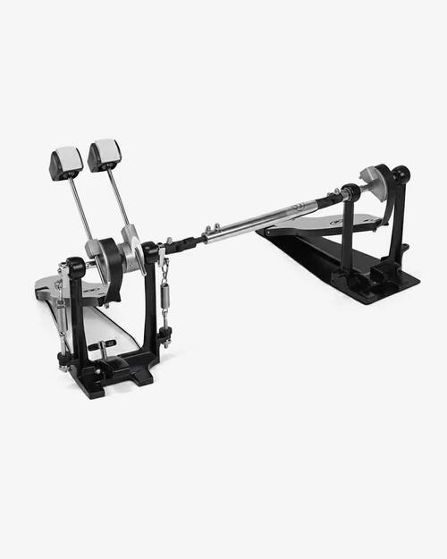 Left. Gibraltar Hardware - Velocity Strap Drive Double Bass Drum Pedal, Lightweight Frame with Kevlar Strap Drive, G-Style Footboards.