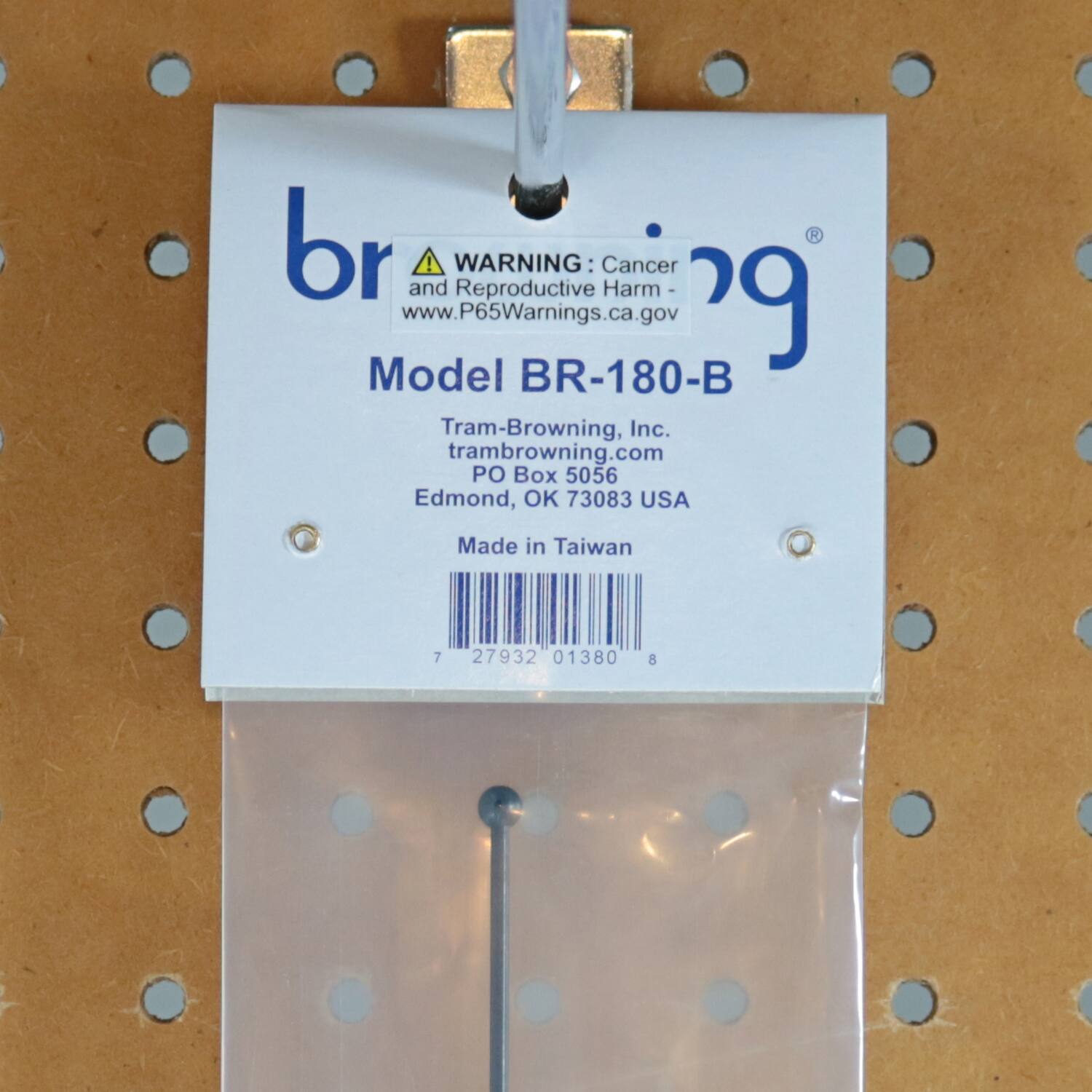 br  
WARNING: Cancer and Reproductive Harm - www.P65Warnings.ca.gov  
Model BR-180-B  
Tram-Browning, Inc.  
trambrowning.com  
PO Box 5056  
Edmond, OK 73083 USA  
Made in Taiwan  

7 27932 01380 8