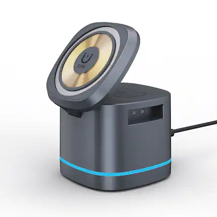 Front. RISOKEYS - RISOKEYS Multifunctional 3-in-1 Wireless Charger - 15W Charging Dock for Phones, Earbuds, and i Watch - Black.