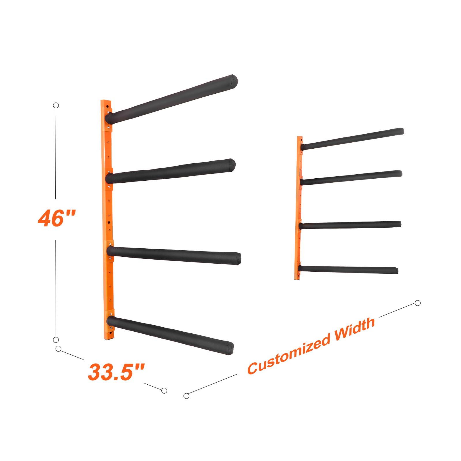46"  
33.5"  
Customized Width