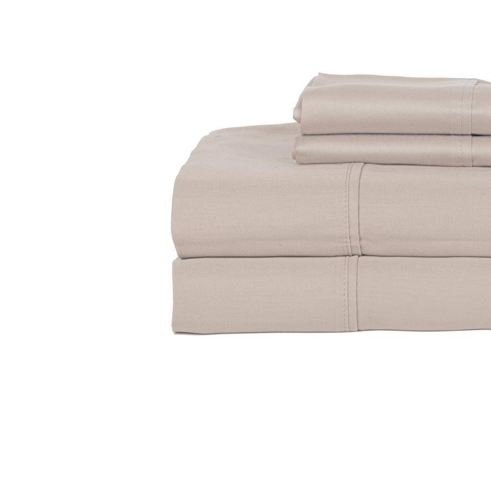 Alt View 1. Castle Hill London - Castle Hill London 410 Thread Count Cotton Sateen Sheet Set Deep Pocket - Queen, Ash - Ash.