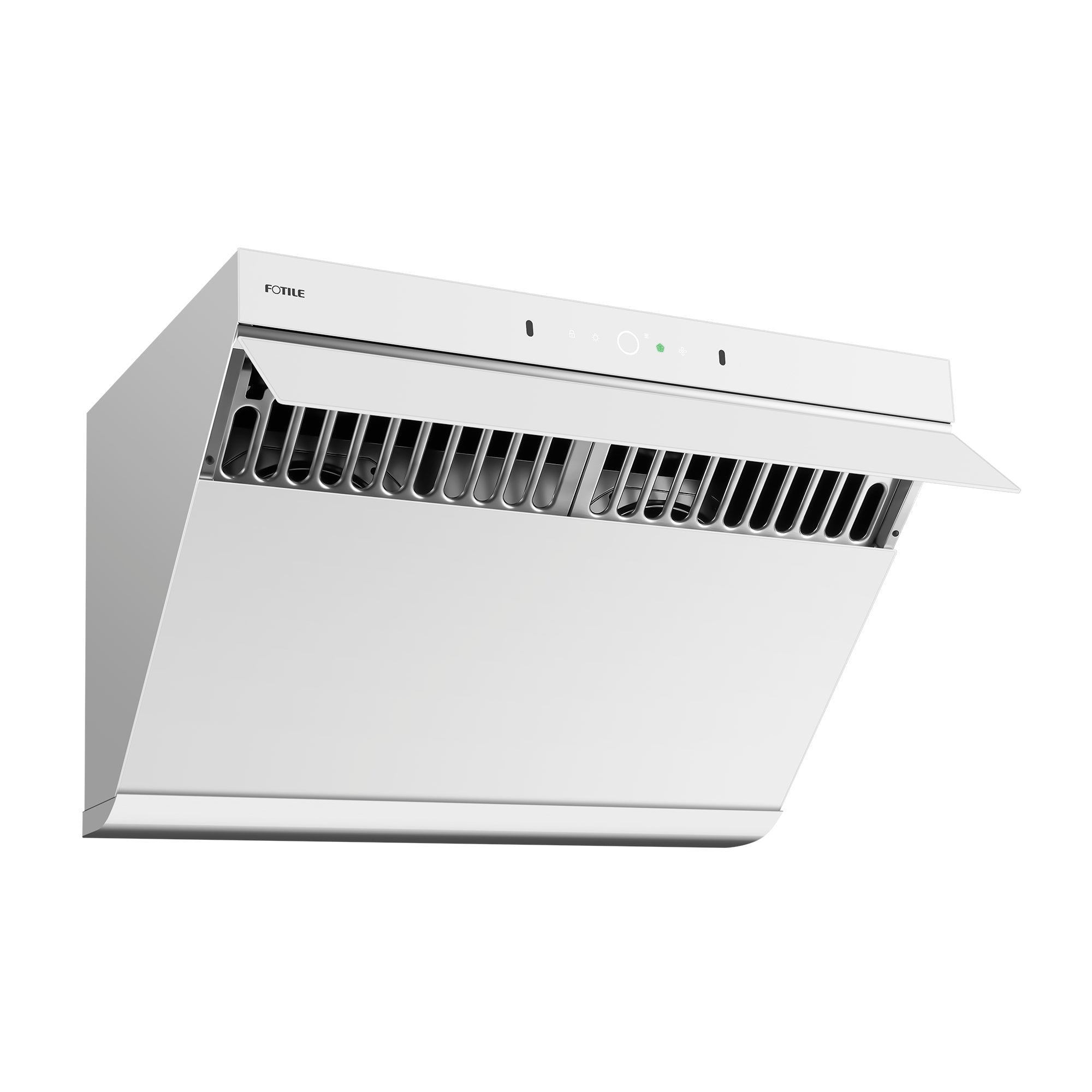 Back. FOTILE - FOTILE 30" 1100CFM Under Cabinet|Wall Mount Range Hood in White Tempered Glass - White.