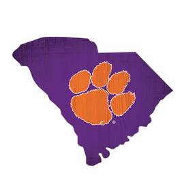 Fan Creations - Clemson Tigers 12" Logo State Sign - Multicolor