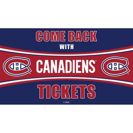 Evergreen Enterprises - Montreal Canadiens 28" x 16" Come Back With Tickets Door Mat - Multicolor