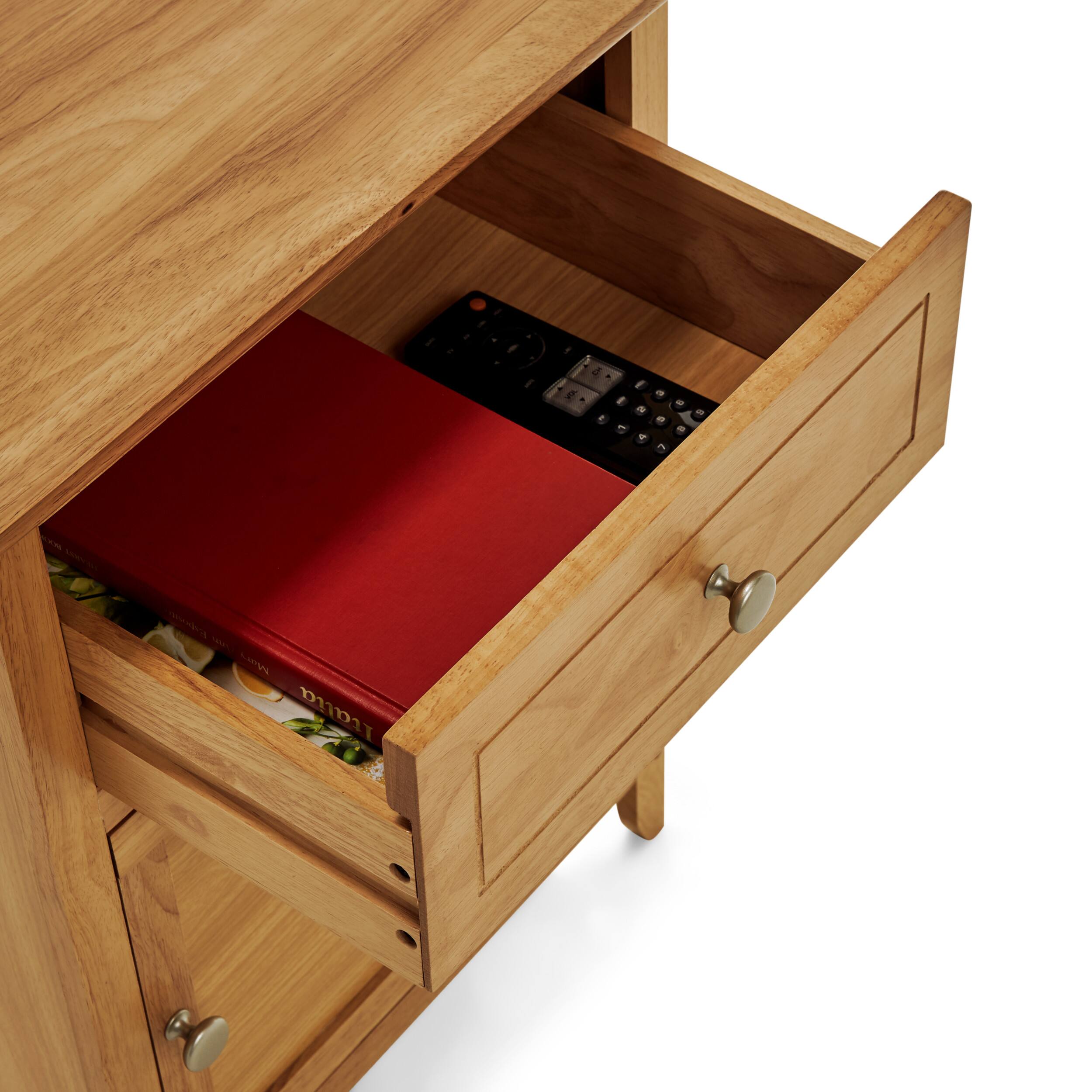 Alt View 16. Click Decor - Alcott Side Table with Single Drawer and Storage Cabinet - Light Brown.