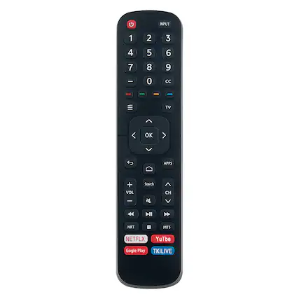 INPUT 1 2 3 4 5 6 7 8 9 0 CC TV OK APPS VOL Search CH NRT MTS NETFLIX YouTube Google Play TKILIVE