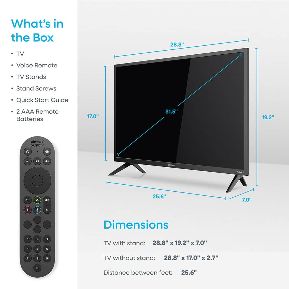 Element Electronics 32″ 720P HD XUMO TV E300AE32C-G - Best Buy
