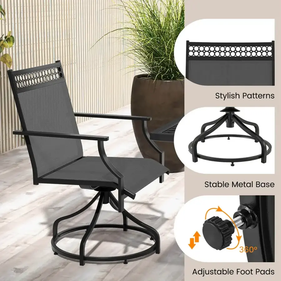 Stylish Patterns Stable Metal Base 360 Adjustable Foot Pads