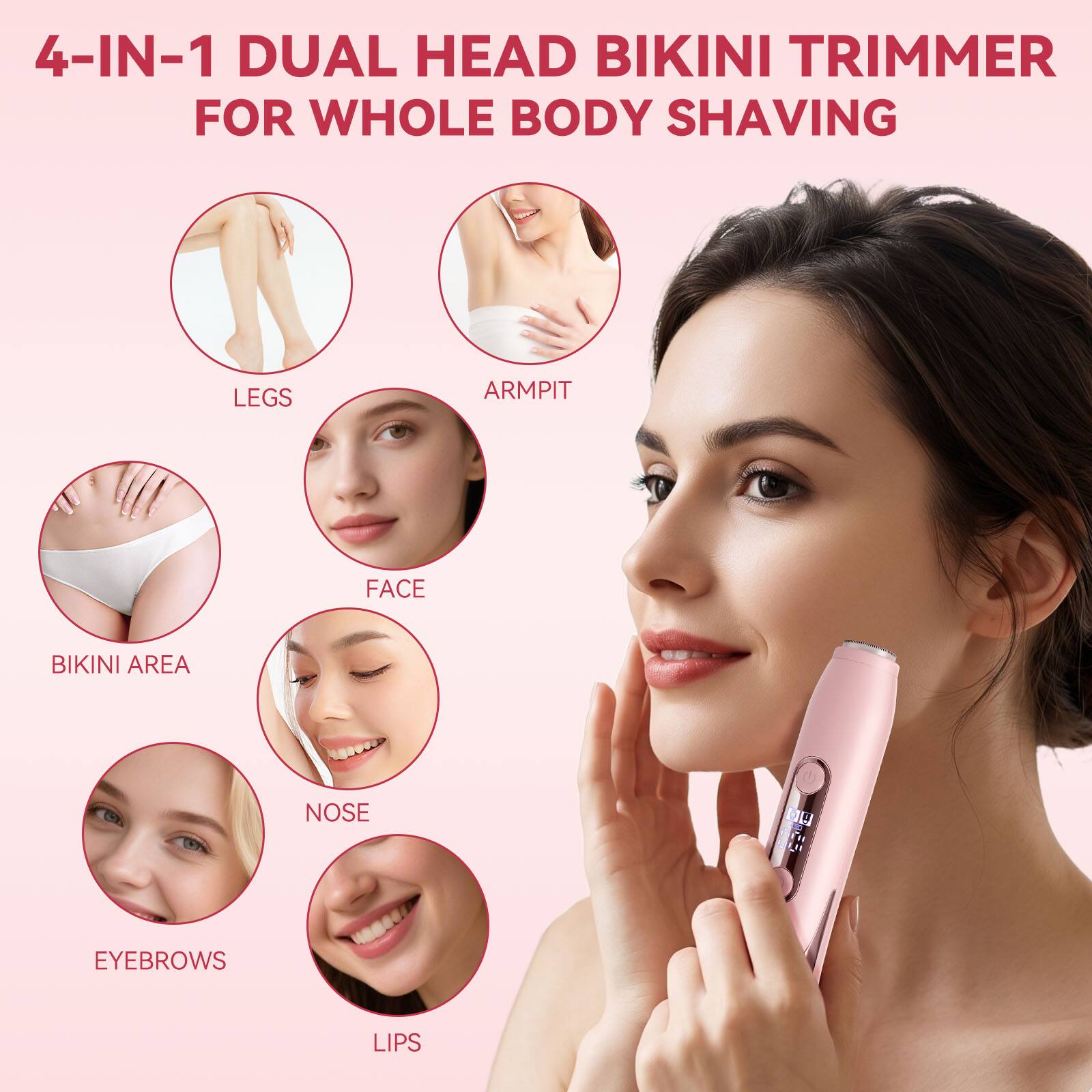 HATTEKER Women’s Epilator Bikini Trimmer, Dual Head Electric Razor ...