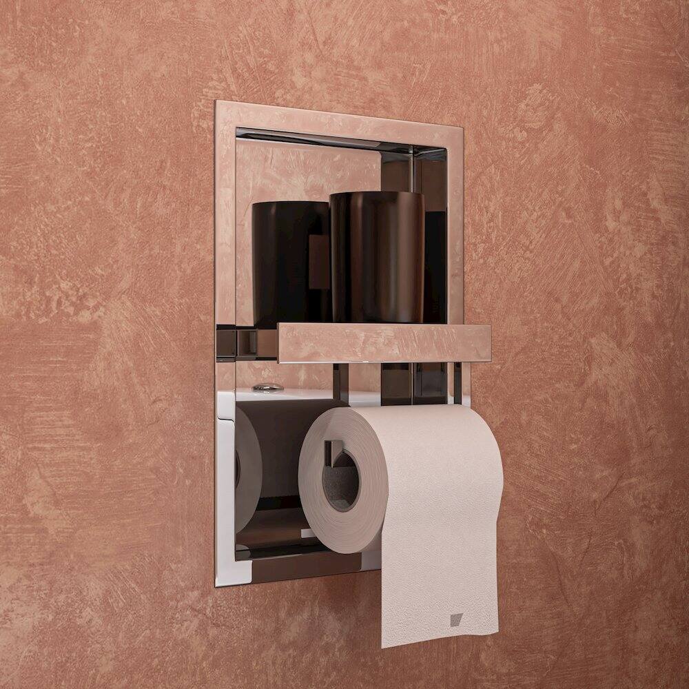 Angle. Alfi - ALFI brand Polished Stainless Steel Recessed Toilet Paper Holder Niche - Silver.