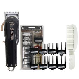 Wahl - 8504 Pro Clipper Cordless Senior + 8-Pack Premium Cutting Guides + Comb - Gold