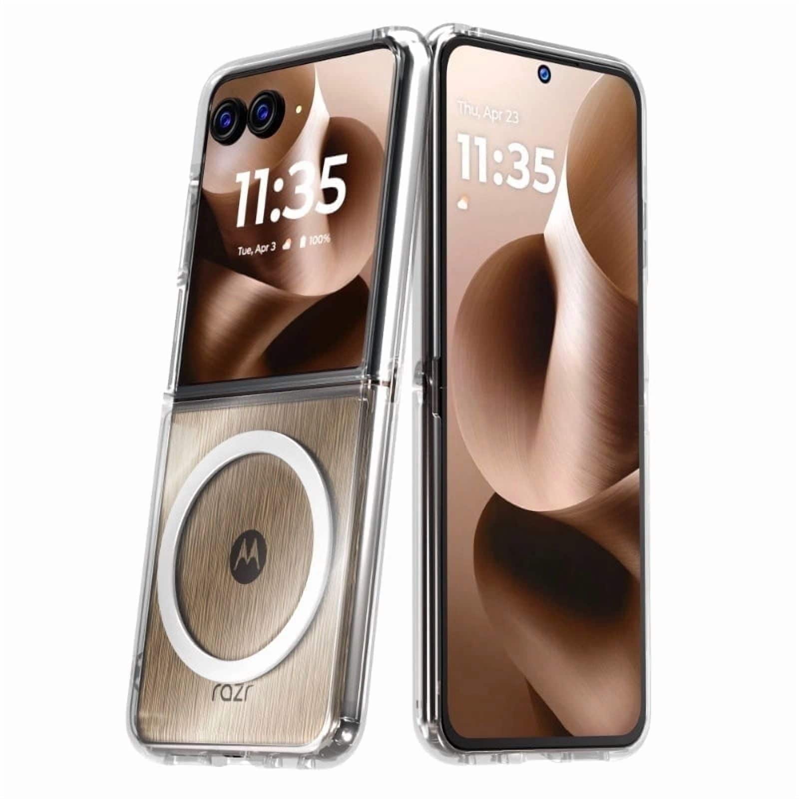 RomeTech - Hybrid Case with TPU Border for Motorola Razr+ (2025) - Clear