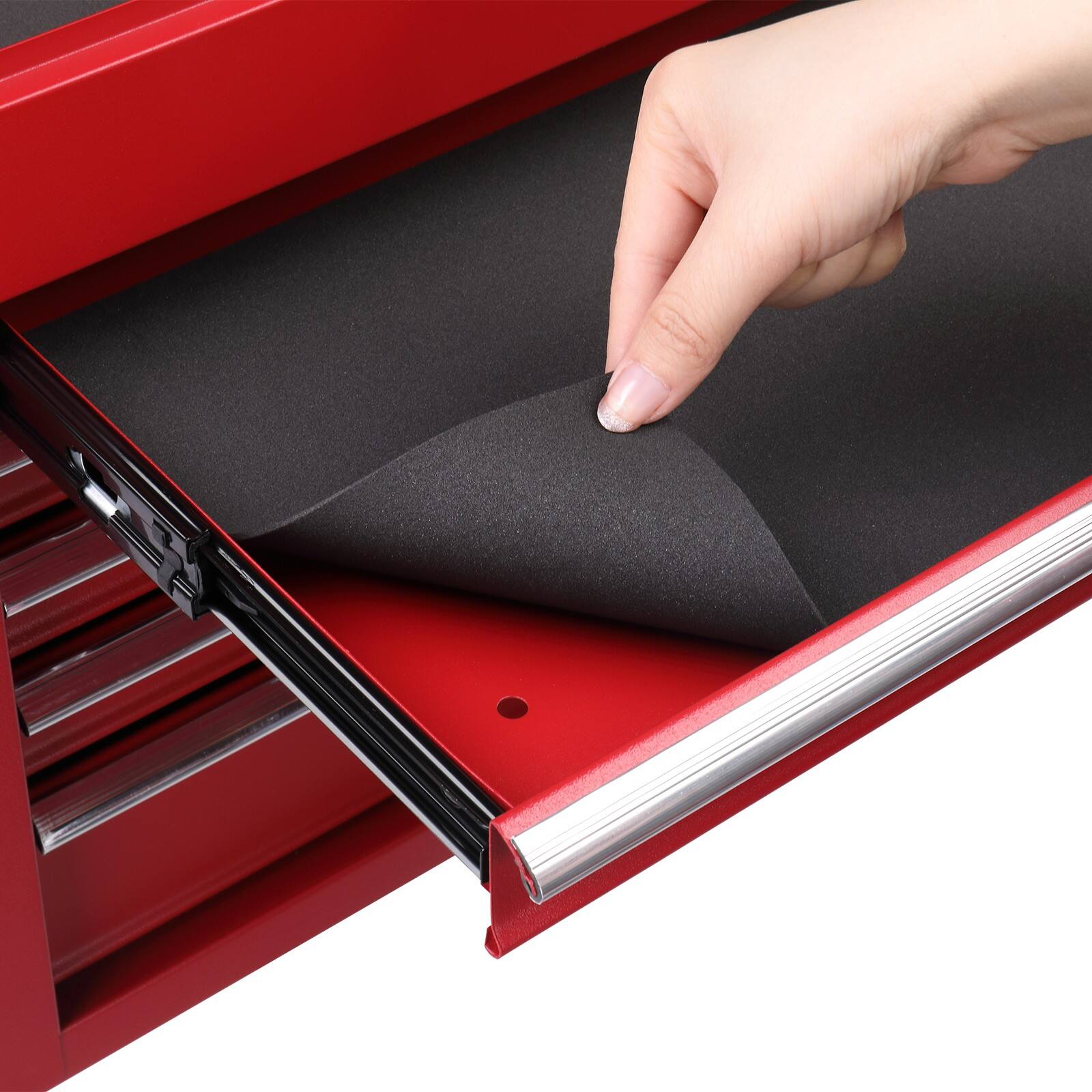 Alt View 1. Winado - 5-Drawer Tool Chest Metal Tool Storage Cabinet Tools Storage Cabinet Organizer with 5 Drawers & Locking System & Keys - Red.