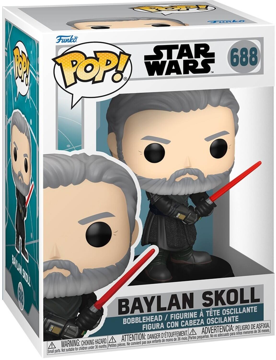FOPY Toki W Funko. STAR 688 IM POP! R WARS  BAIDLAN TIOE BAYLAN SKOLL  TTE OSCILANTE BOBBLEHEAD / FIGURINE OSCILANTE FIGURA CON CABEZA DE ASFIXIA ADVERTENCIA: PELIGRO DE ASFIXIA. ATTENTION: DANGER D'ETOUFFEMENT. D Partes pequerias. No es adecuado para menores de 36 meses. CHOKING HAZARD. Small parts. Not suitable for children under 36 months, Petites pieces. Ne convient pas aux enfants.