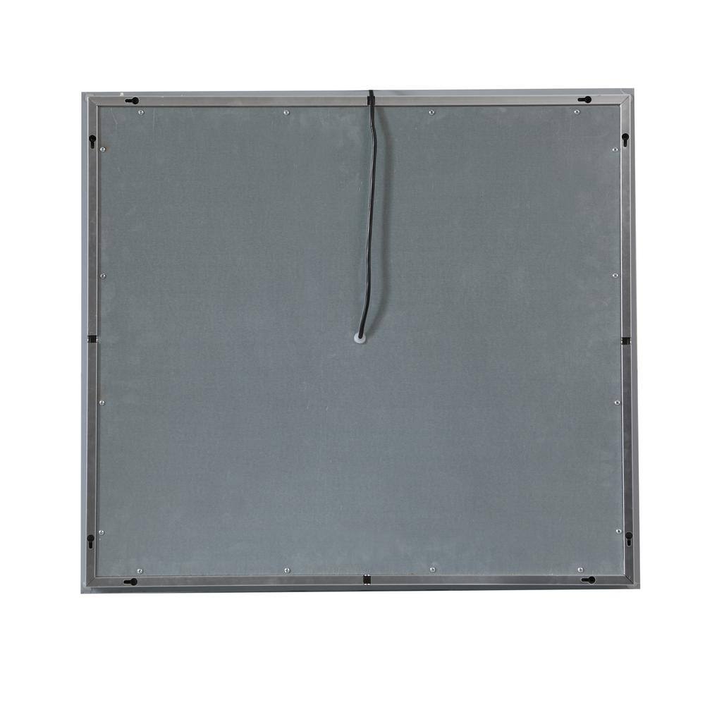 Angle. Elegant Decor - Helios 27in x 30in Hardwired LED mirror - Silver.
