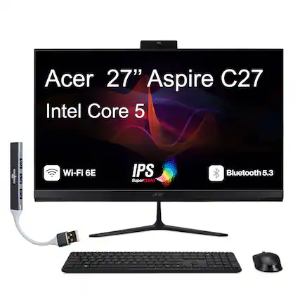 Acer 27" Aspire C27
Intel Core 5
Wi-Fi 6E
IPS SuperCLEAR
Bluetooth 5.3