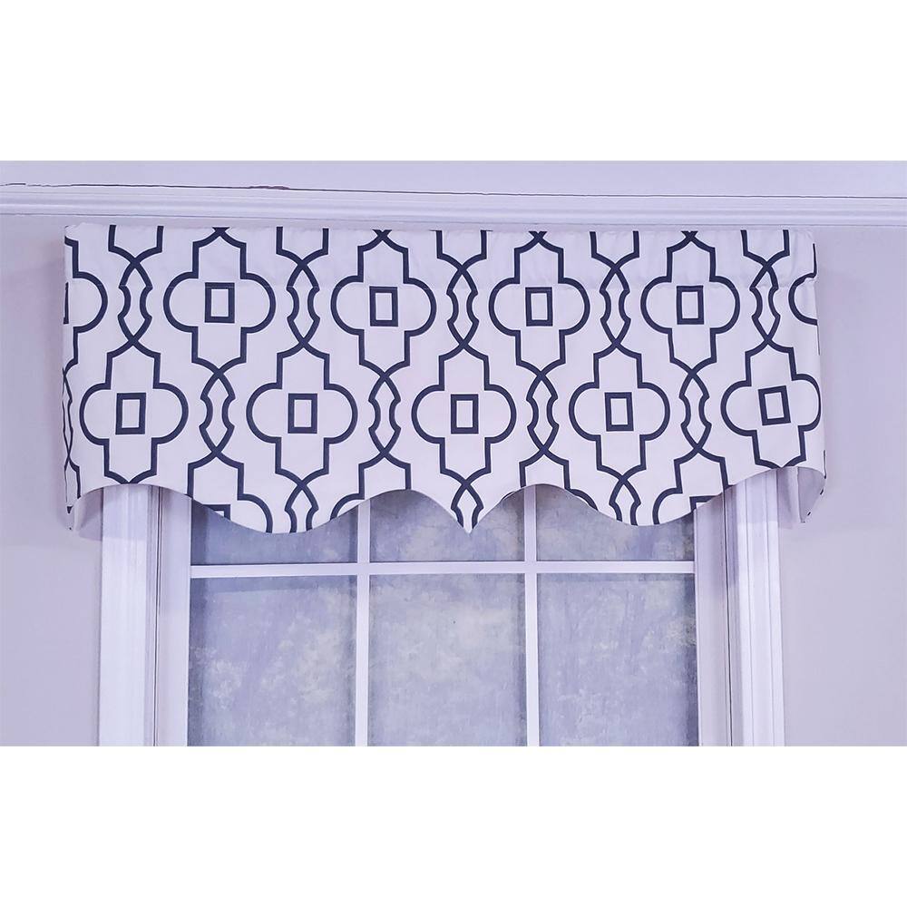 Angle. RLF Home - RLF Home Modern Design Classic Crusade Regal Style Window Valance  50" x 17" Light Navy - Light Navy.