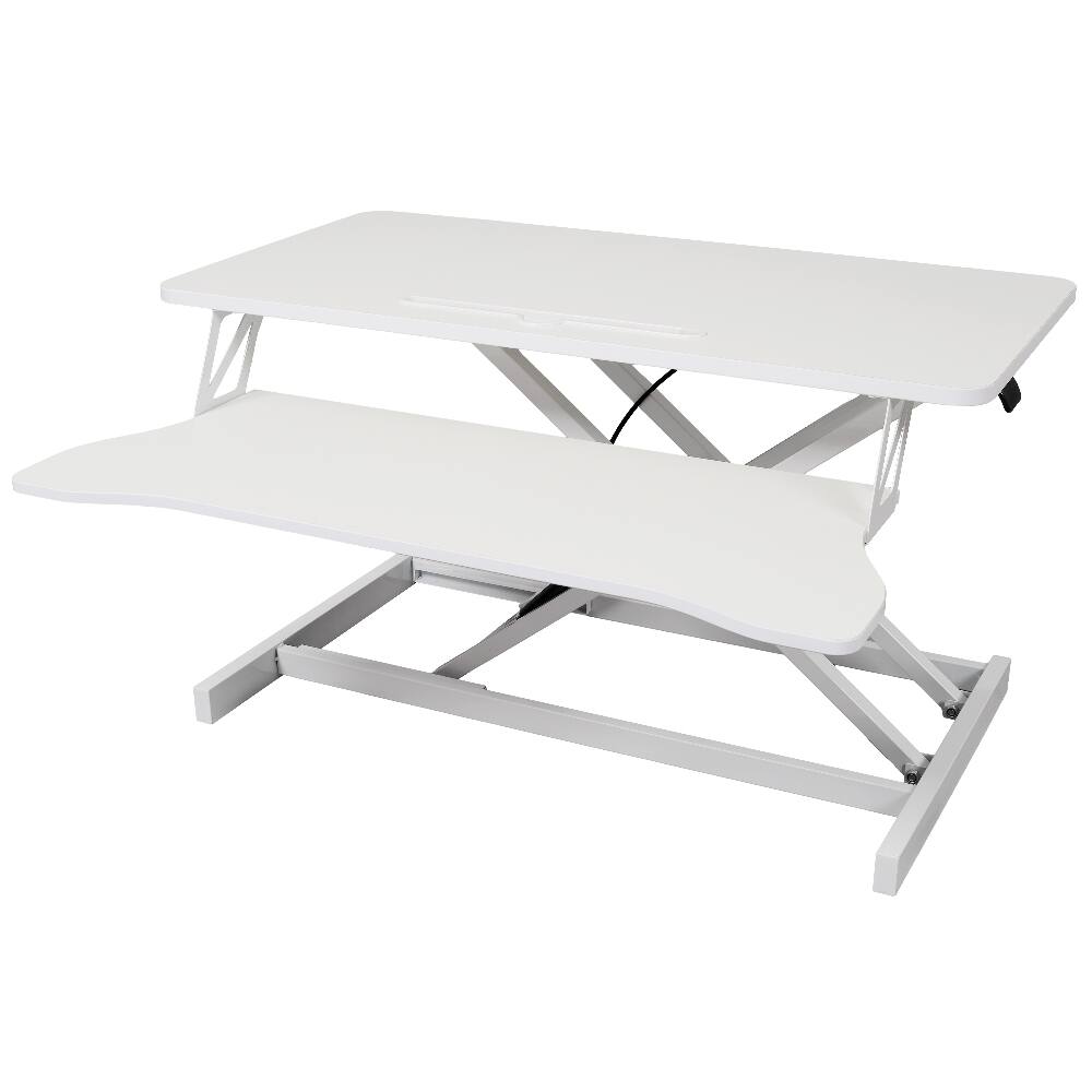 Alt View 3. Loheer - Loheer Standing Desk Converter White Adjustable Sit to Stand Workstation with Keyboard Tray Gas Spring Laptop Desk Riser - White.