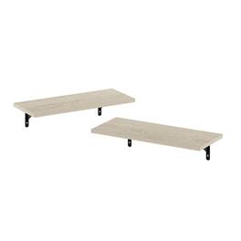 Furinno - Rossi 18-Inch Wall Mounted Floating Display Shelves, Set of 2 - Metropolitan Pine