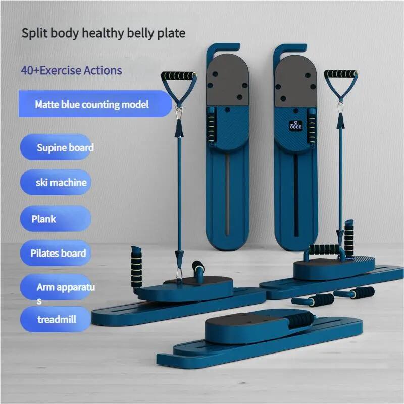 We Growing - Split Pilates balance board, 40+ exercise movements, multifunctional fitness tool, (abdominal board, ski machine, plank - MATTE BLUE