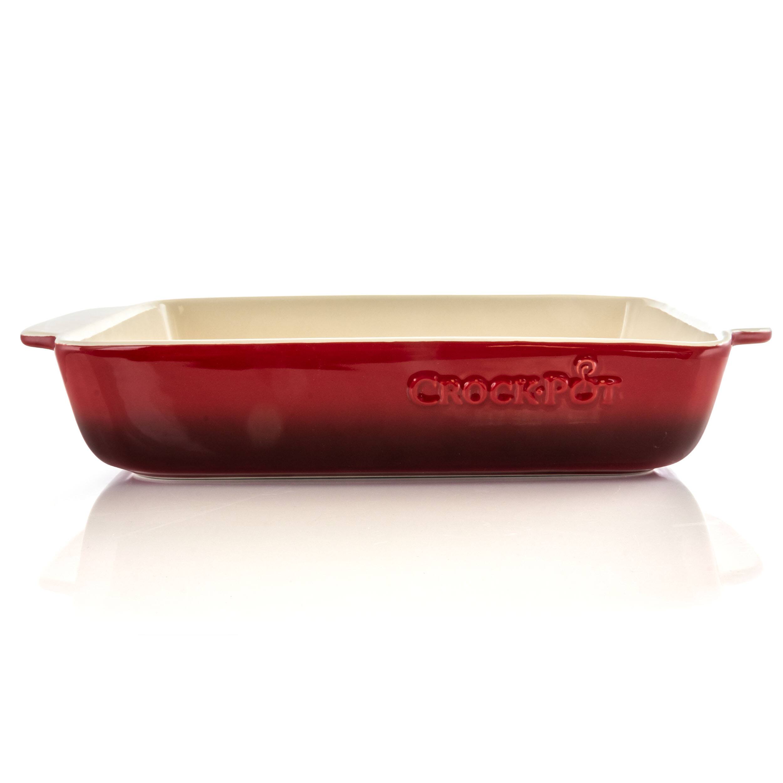 Alt View 8. Crock-Pot - Crock Pot Artisan 5.6 Quart Stoneware Bake Pan in Red - Red.