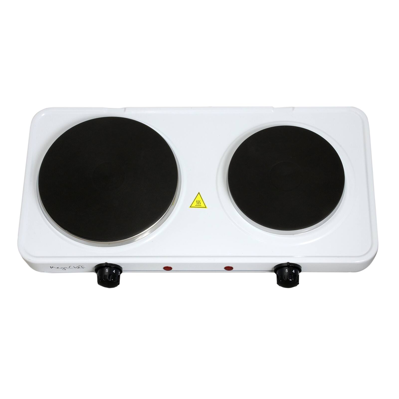 Alt View 9. MegaChef - MegaChef Electric Easily Portable Ultra Lightweight Dual Burner Cooktop Buffet Range in Sleek White - White.