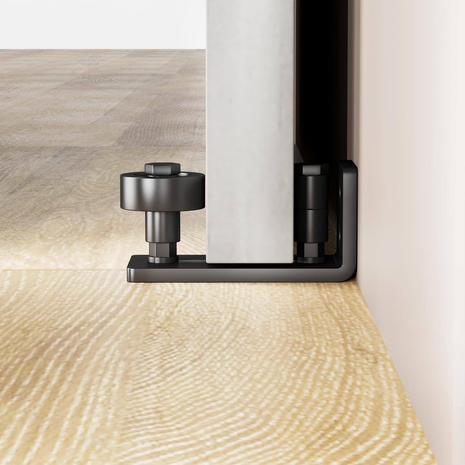 Alt View 2. MOOSOO - 6.6FT Barn Door Hardware kit, Barn Door Track, Sliding Door Hardware kit, Smoothly and Quietly, Fit 24"-36" Wide Panel - Black.