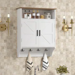 Vecelo - Bathroom Cabinet Wall Mounted, Wood Hanging Cabinet Over The Toilet, Bathroom Wall Cabinet, Hanging Cabinet - White