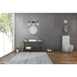 Living District - Phineas 3 lights bath sconce in black with clear crystals - Black And Clear