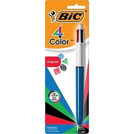 BIC - 4-Color Retractable Ballpoint Pen, Medium Point - Multicolor