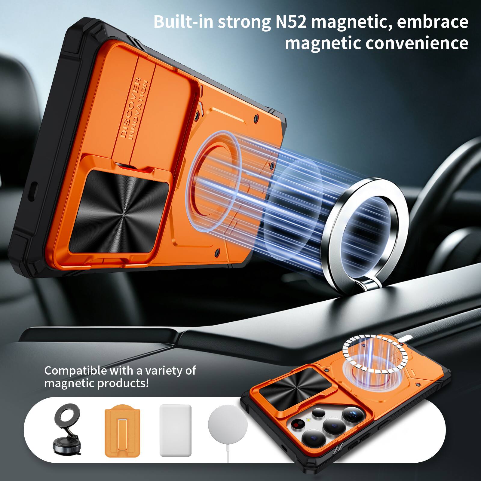 Built-in strong N52 magnetic, embrace magnetic convenience

Compatible with a variety of magnetic products!